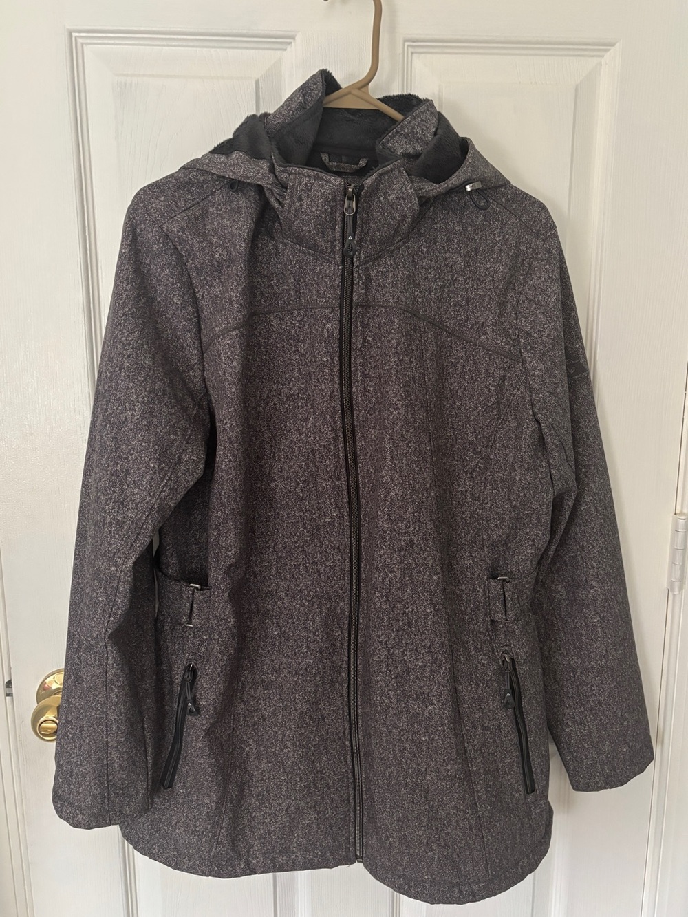 Women's Hooded Raincoat in Heather Gray